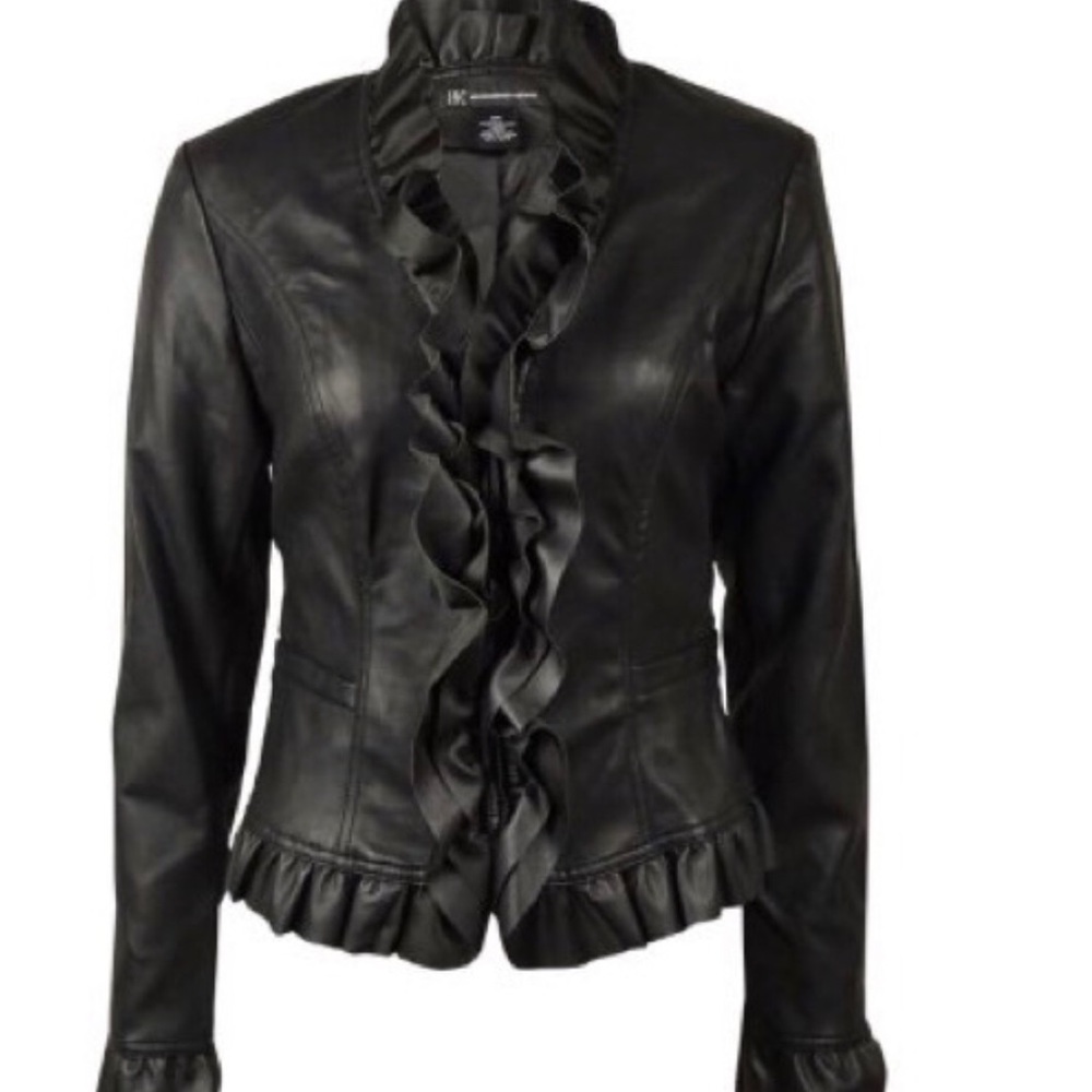 Black faux leather jacket, blazer